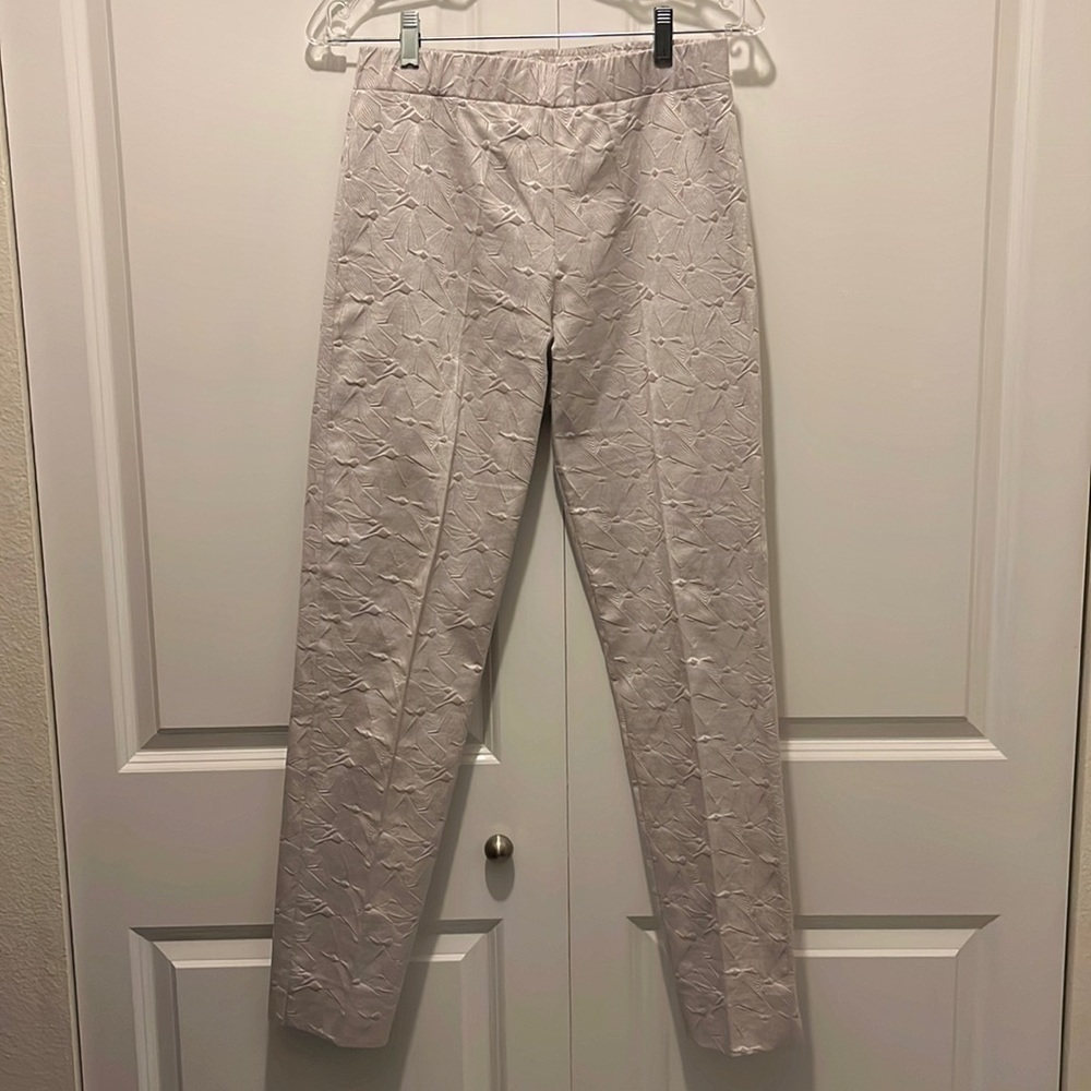 D. Exterior Textured Print Pants
